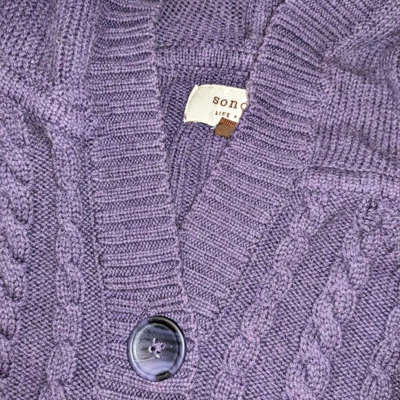 Sonoma Purple Knit Button Sweater - Picture 7 of 8
